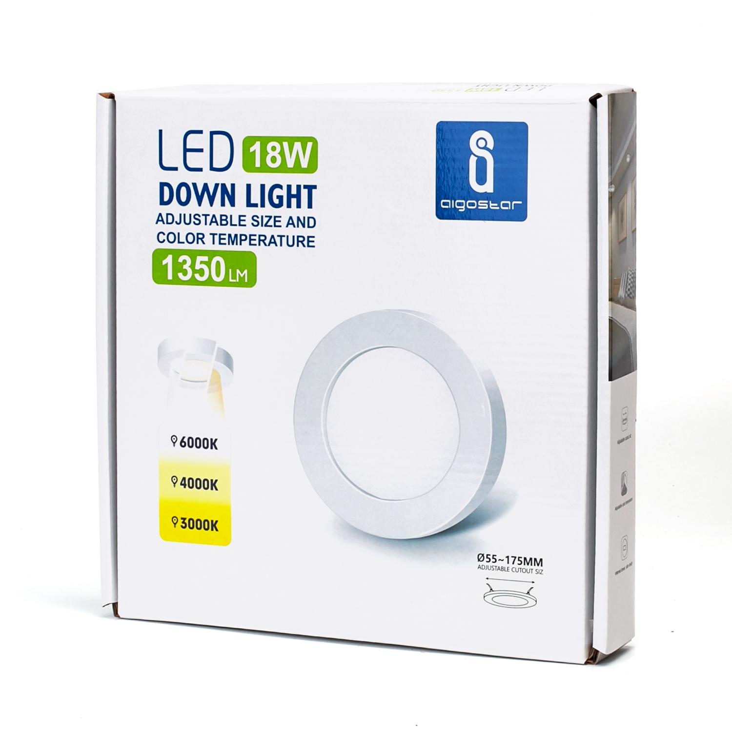 Downlight okrągły LED 18W Regulowana wielkość i temperatura koloru