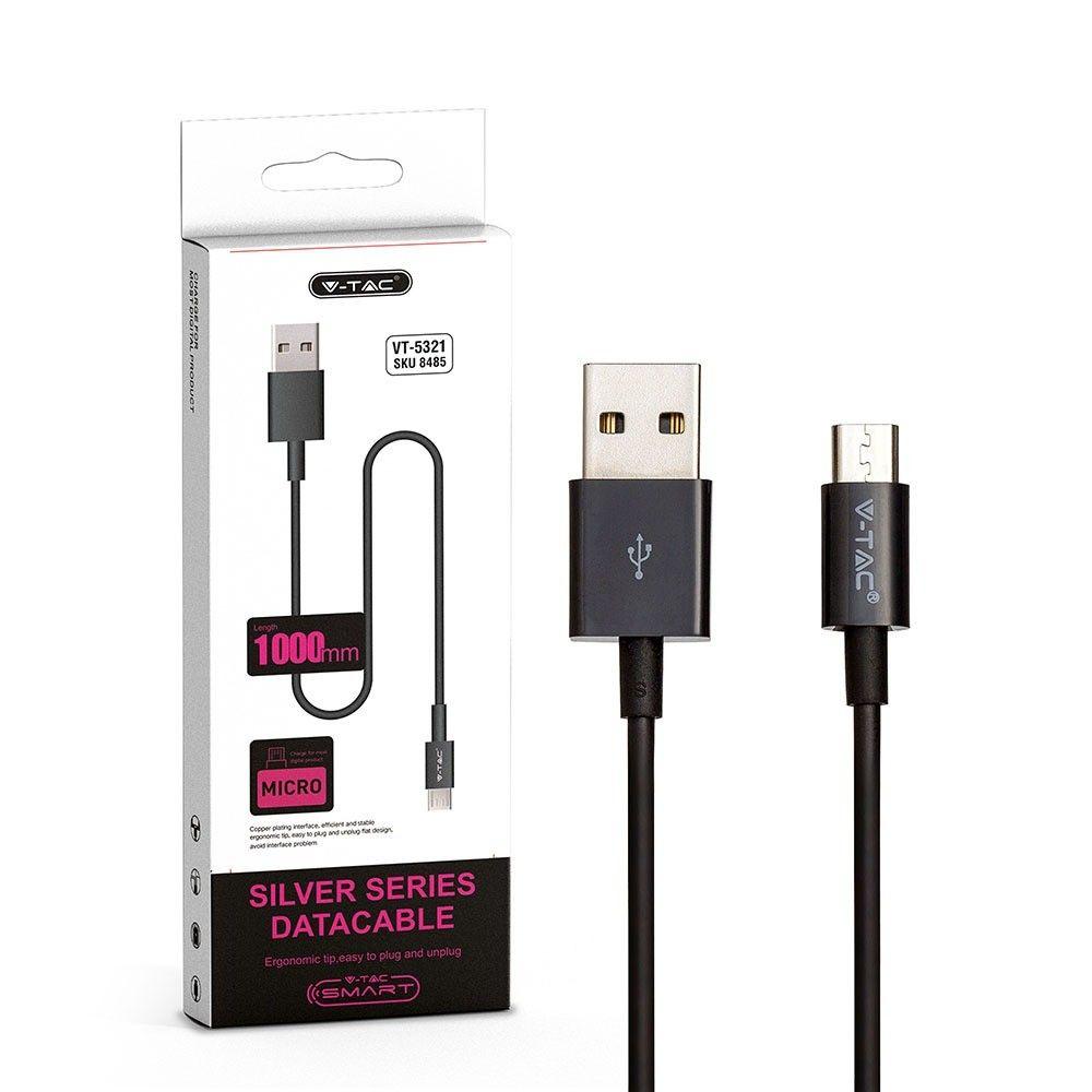 Przewód Mikro USB, 1m, Czarny, VTAC, SKU 8485