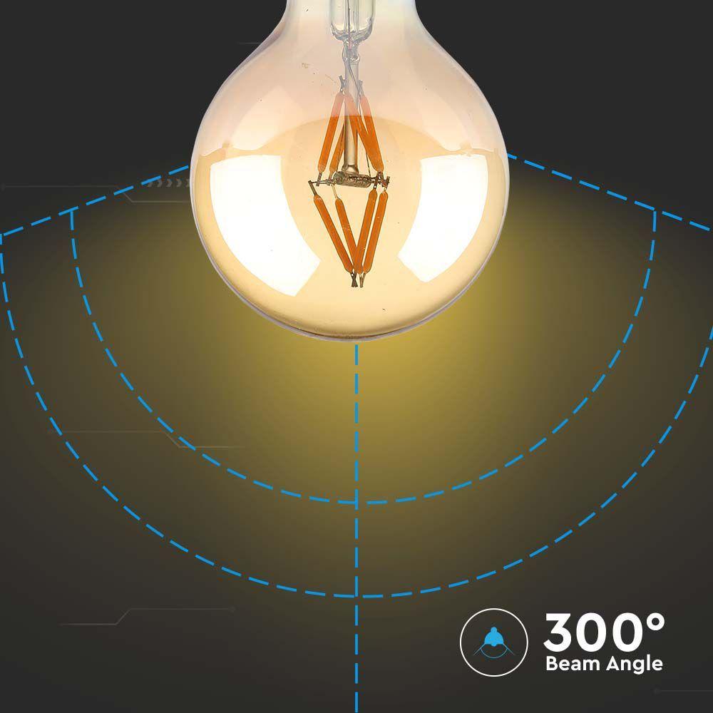 VT-2004 4W G80 LED FILAMENT BULB AMBER GLASS 2200K E27