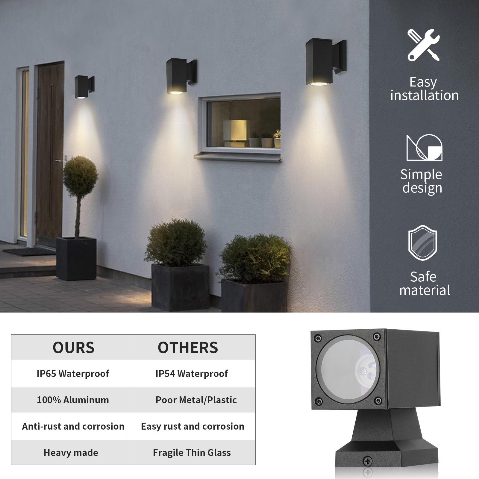 One-way Wall Light Black (Without Light Source) GU10