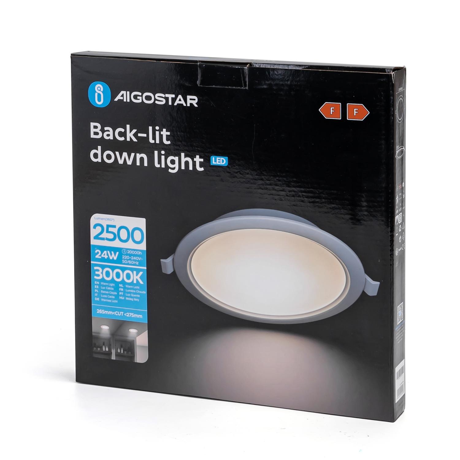 Downlight podtynkowy LED 24W 3000K