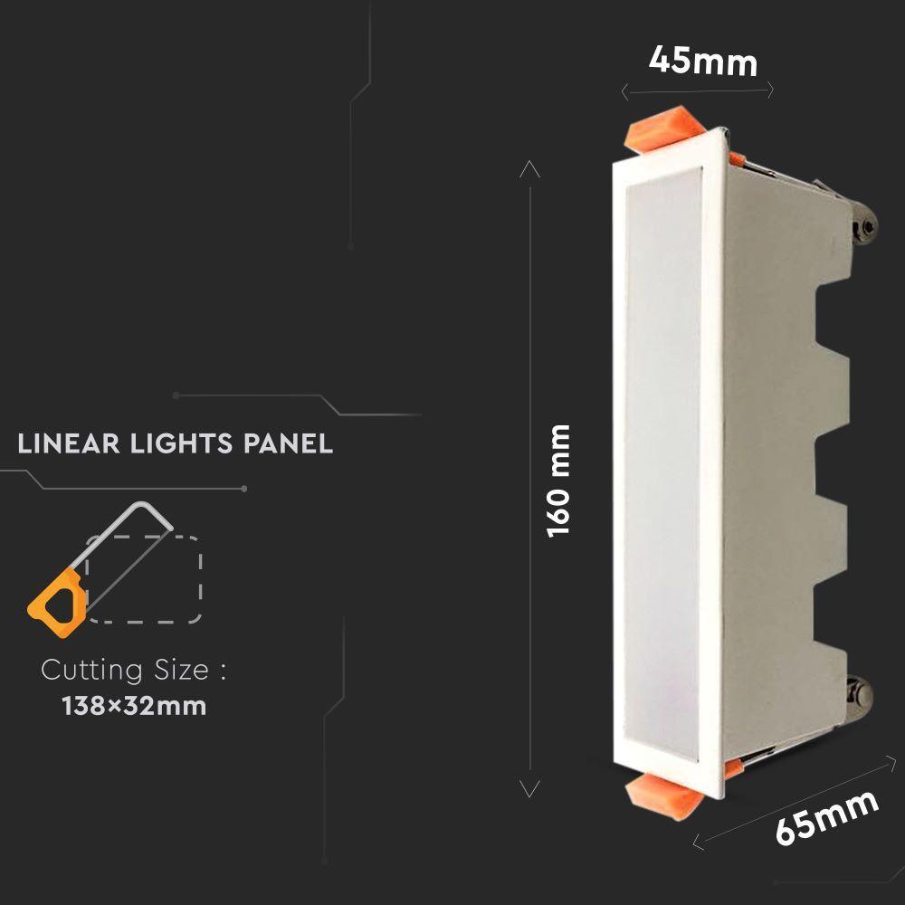 10W Panel LED Liniowy, Biały, Barwa:3000K, VTAC, SKU 6401