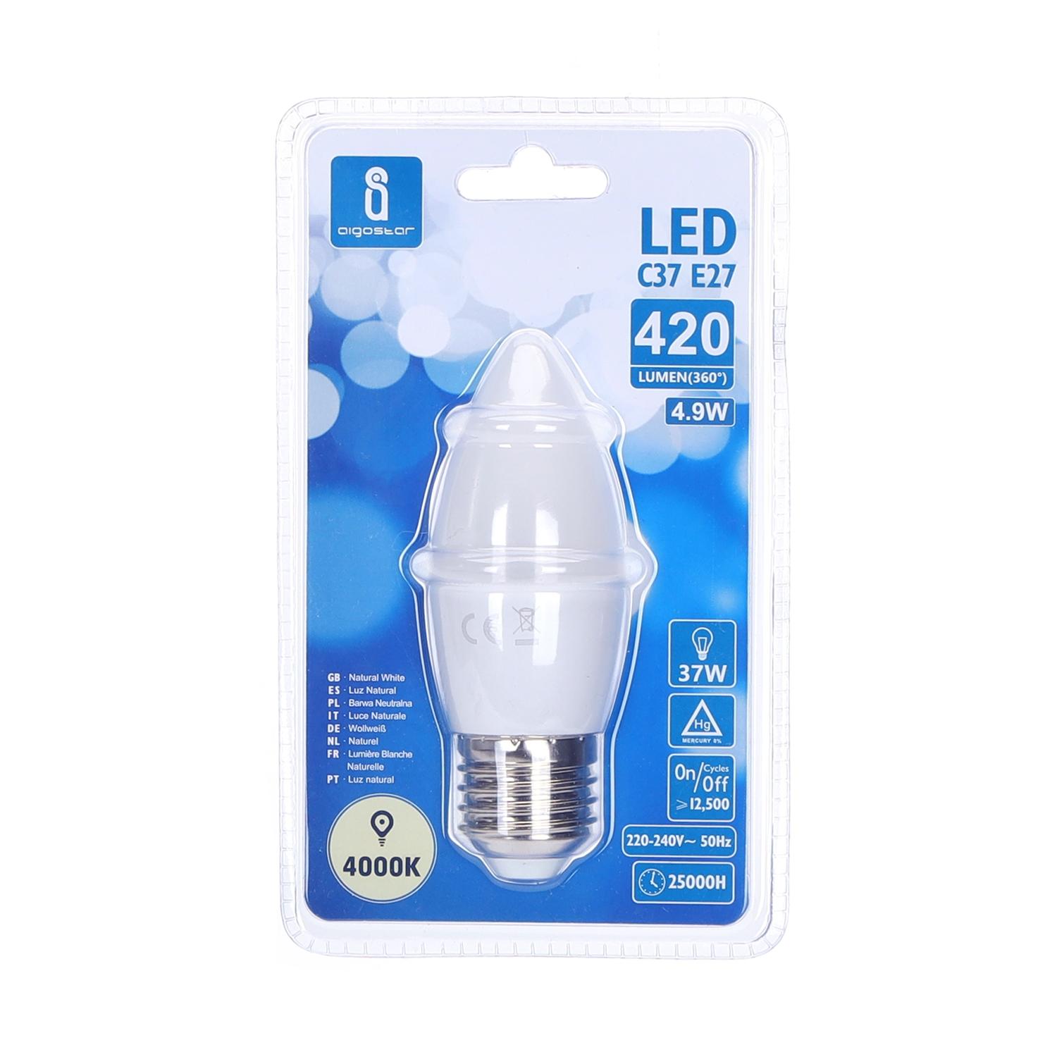 LED C37 E27 4.9W