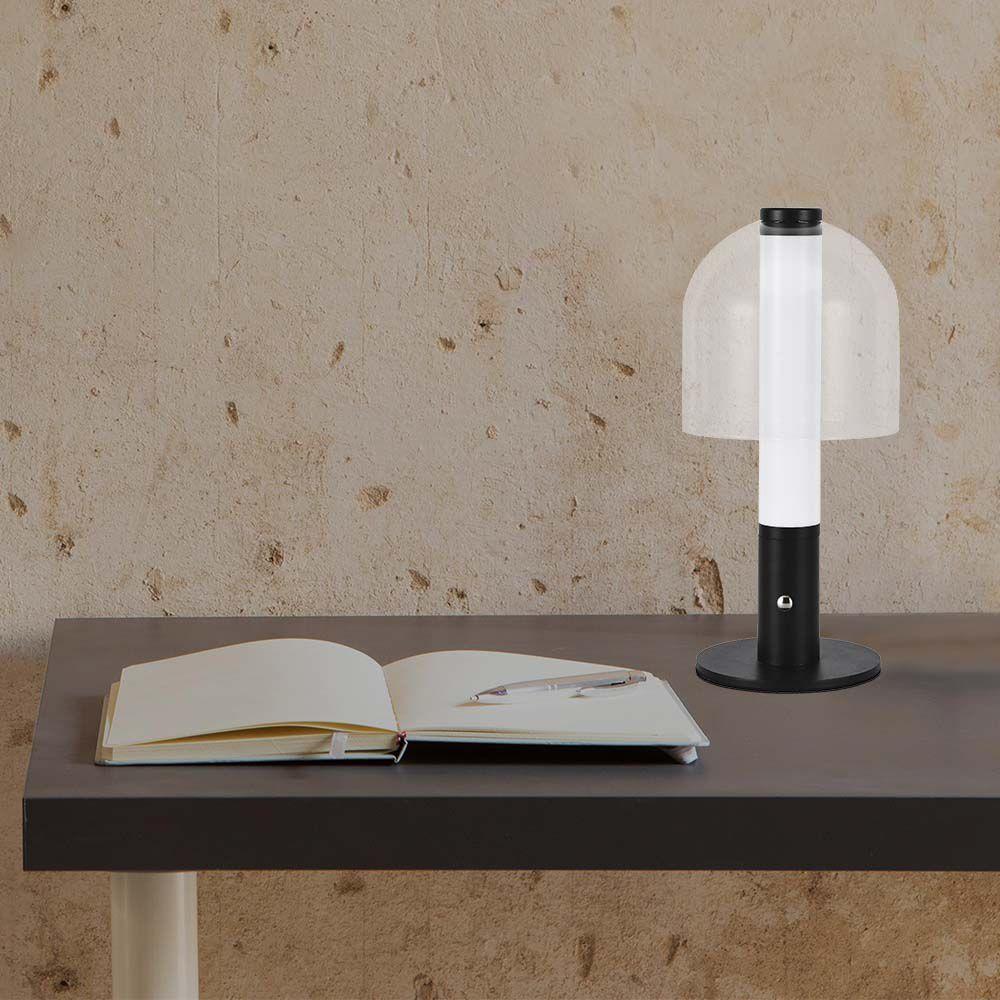 Lampka nocna LED zasilana bateryjnie, Wysokość:30cm, Bateria 1800mAh, Ściemnianie przez dotyk, Barwa:3w1, Obudowa: Czarna + transparenty, VTAC, SKU 7988