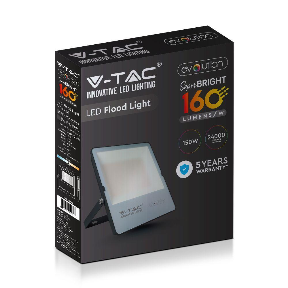 VT-49151 150W LED FLOODLIGHT 6400K BLACK BODY 160LM/W