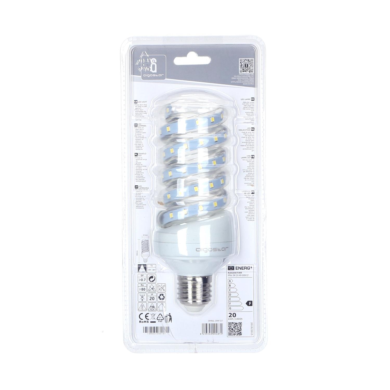 LED E27 20W Spiral tube