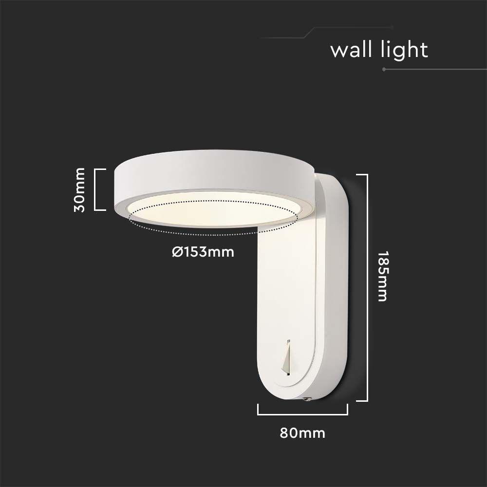 VT-1180 5W LED WALL LIGHT 3000K+4000K WHITE BODY IP65