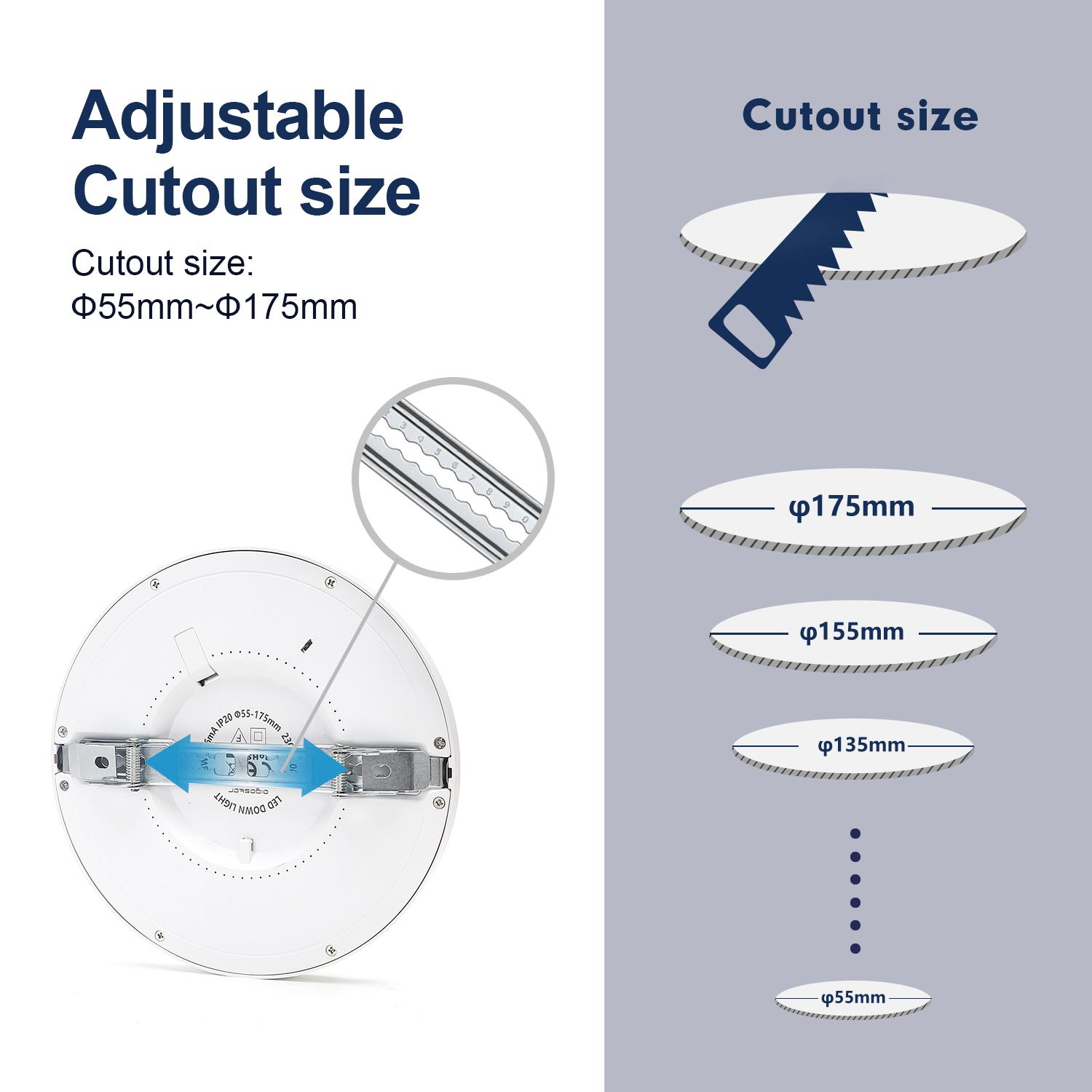 Downlight okrągły LED 18W Regulowana wielkość i temperatura koloru