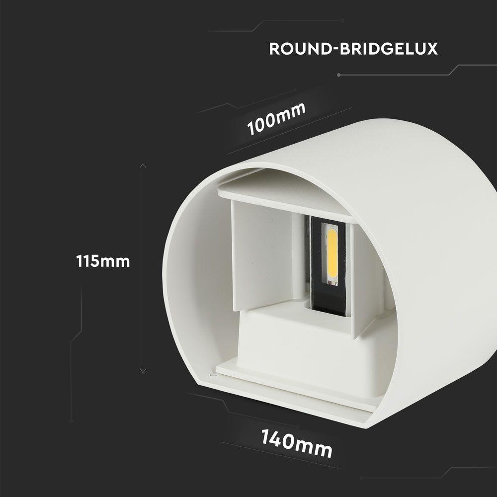 6W Kinkiet walec LED, CHIP BRIDGELUX, Barwa:4000K, Biały, VTAC, SKU 217091