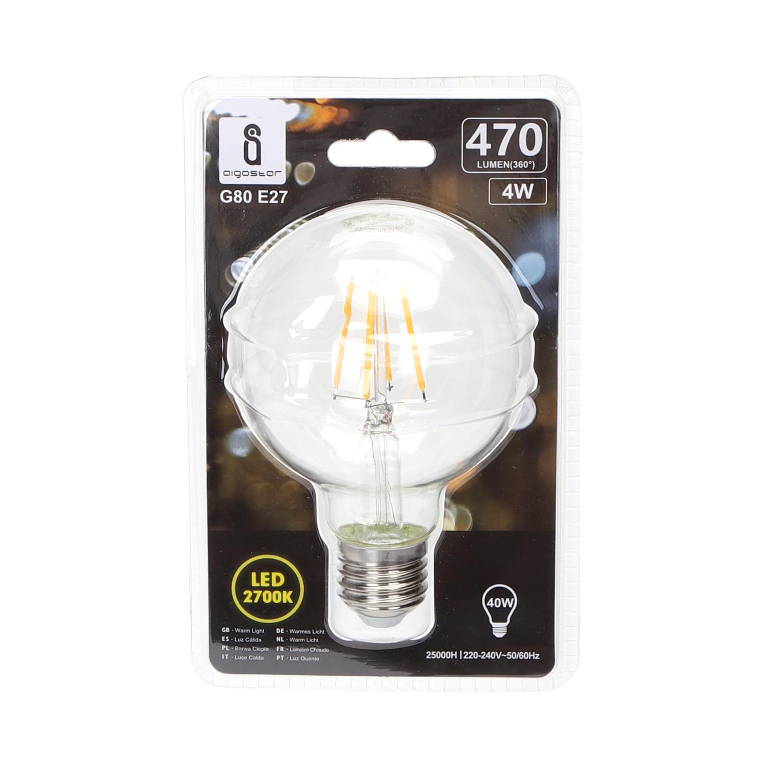 LED Filament Bulb (Clear) G80 E27 4W