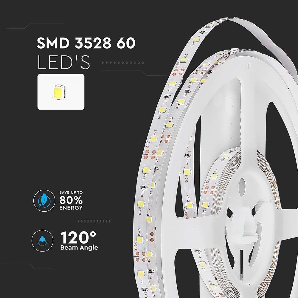 VT-3528 60 4.2W/M LED STRIP LIGHT COLORCODE:6400K IP20 (5M/ROLL)(PRICE PER M)