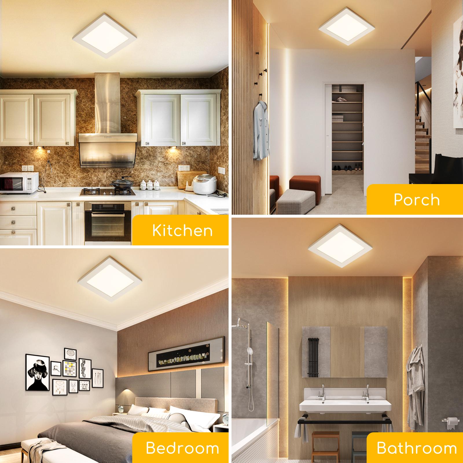 E6 LED  Surface-mounted Square Downlight 6W Yellow Light