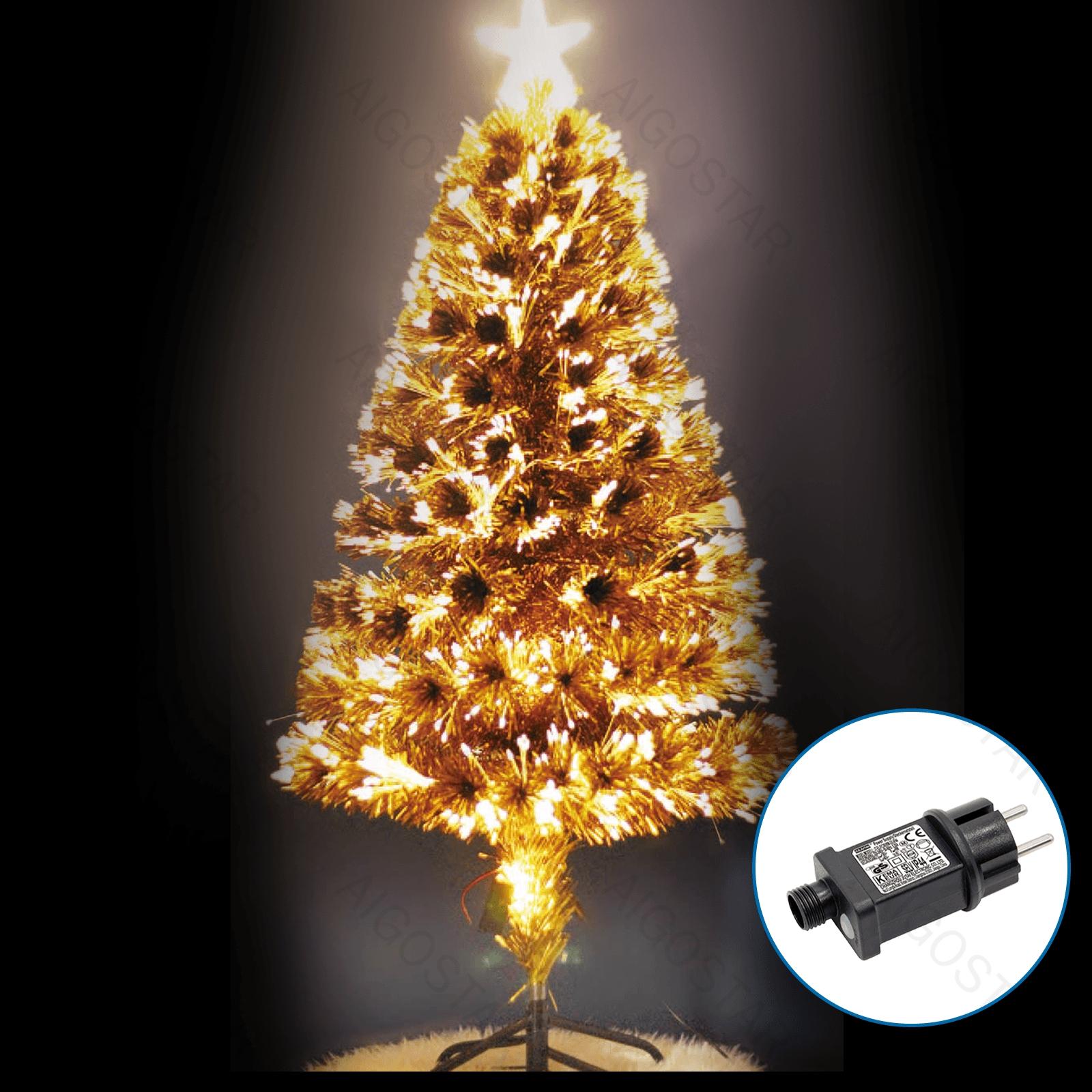 Low-voltage fiber optic tree, H120cm, warm white