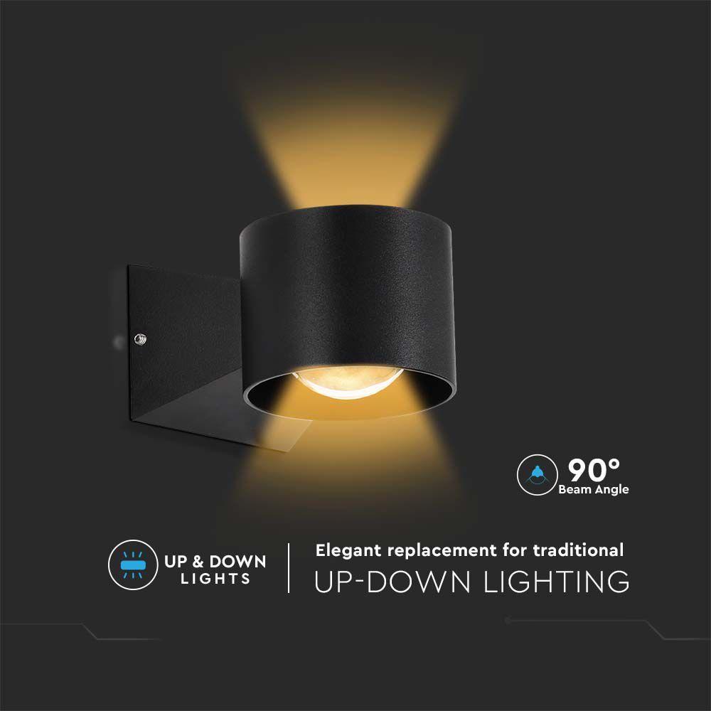 VT-1179 5W LED WALL LIGHT 4000K BLACK BODY IP65