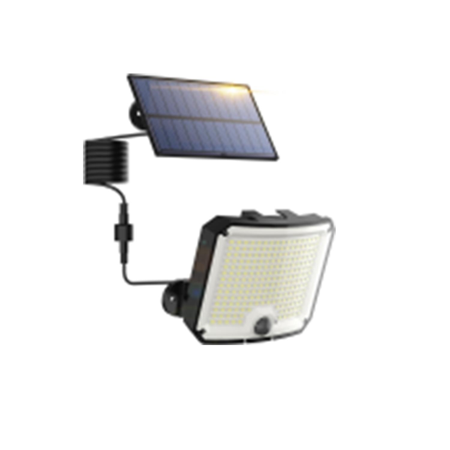 LED Solar Motion Sensor Split Wall Light Black 6500K