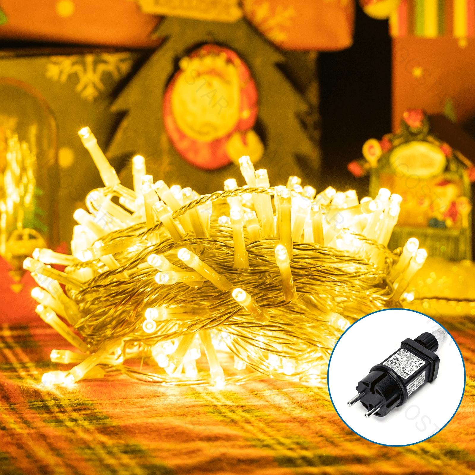 Low voltage flat string lights, warm white, 20m