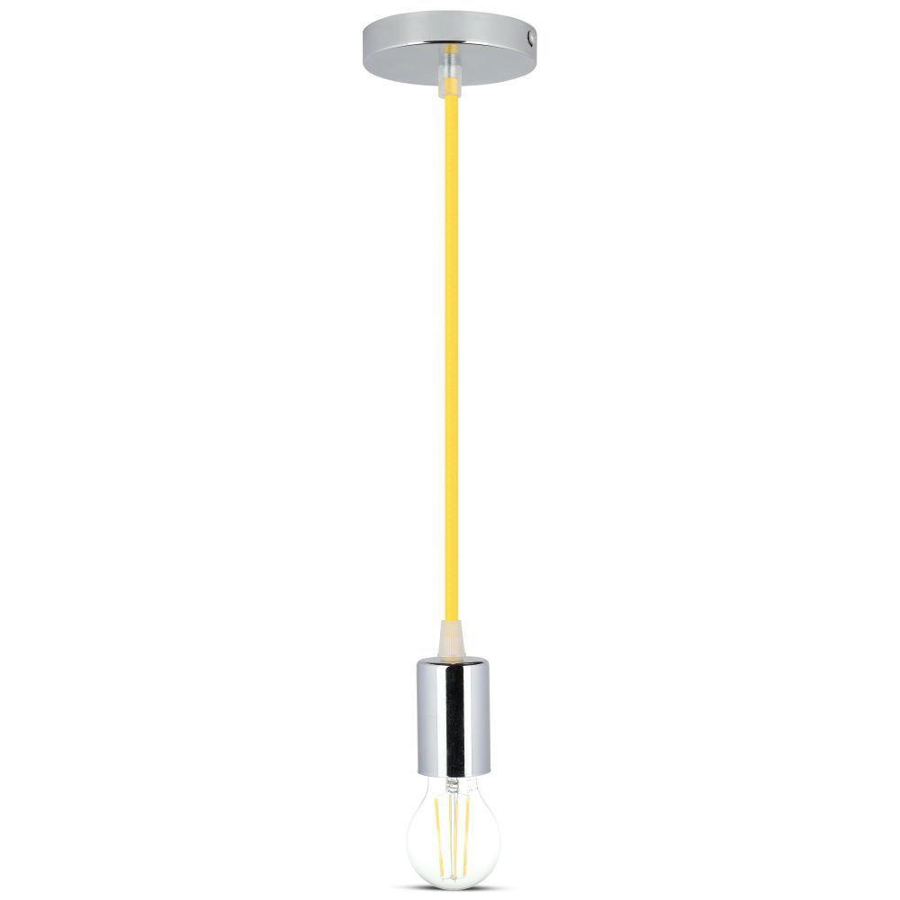 VT-7338 E27 CHROME METAL CUP PENDANT LIGHT-YELLOW