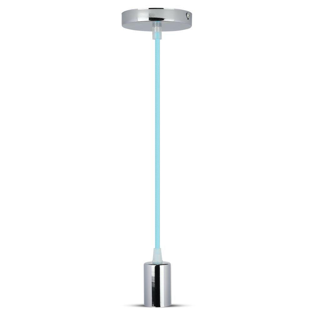 VT-7338 E27 CHROME METAL CUP-PENDANT LIGHT-LIGHT BLUE