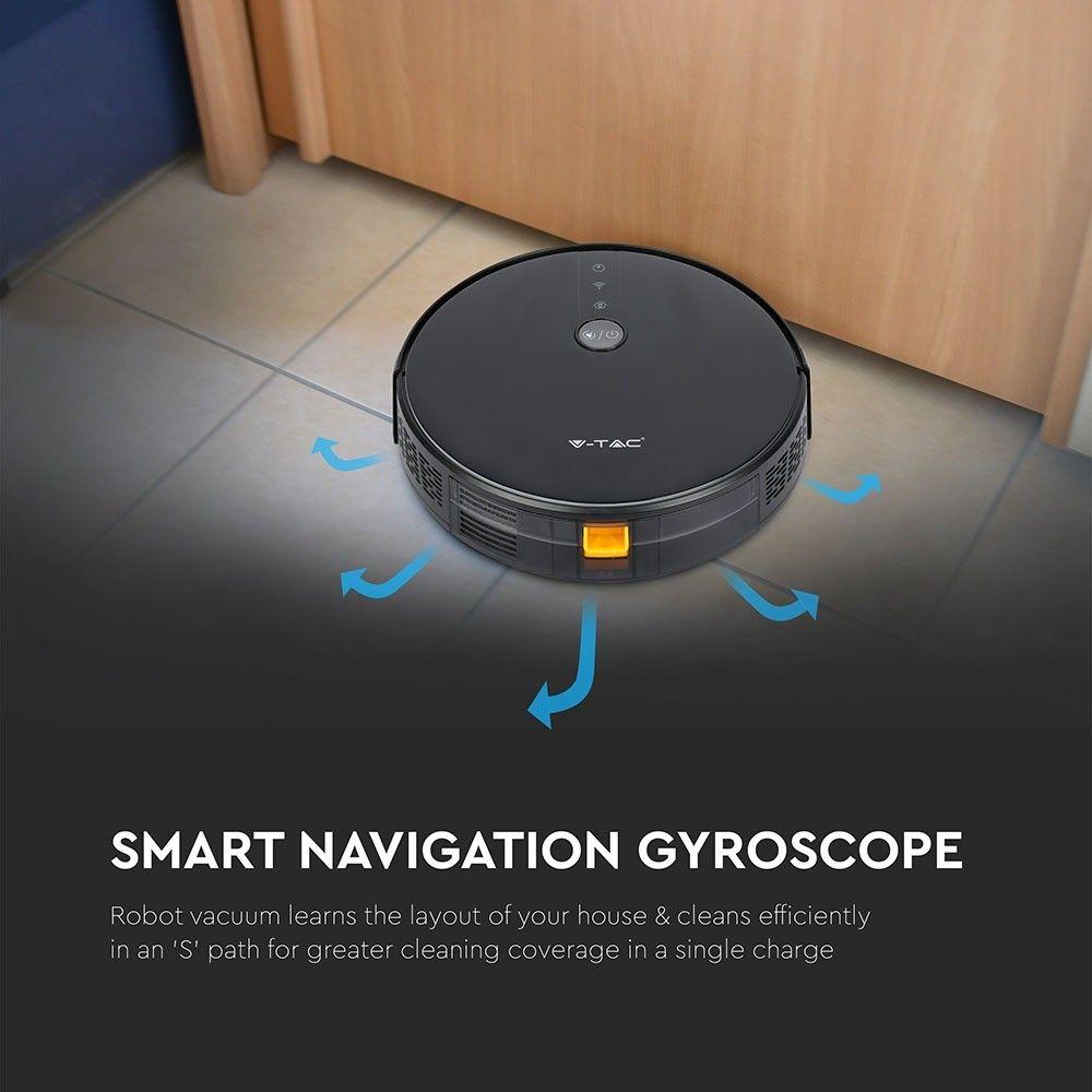 Automatyczny odkurzacz GYRO ROBOTIC VACUUM, Wtyczka EU, Kompatybilna z Amazon Alexa i Google Home, Czarny, VTAC, SKU 8650