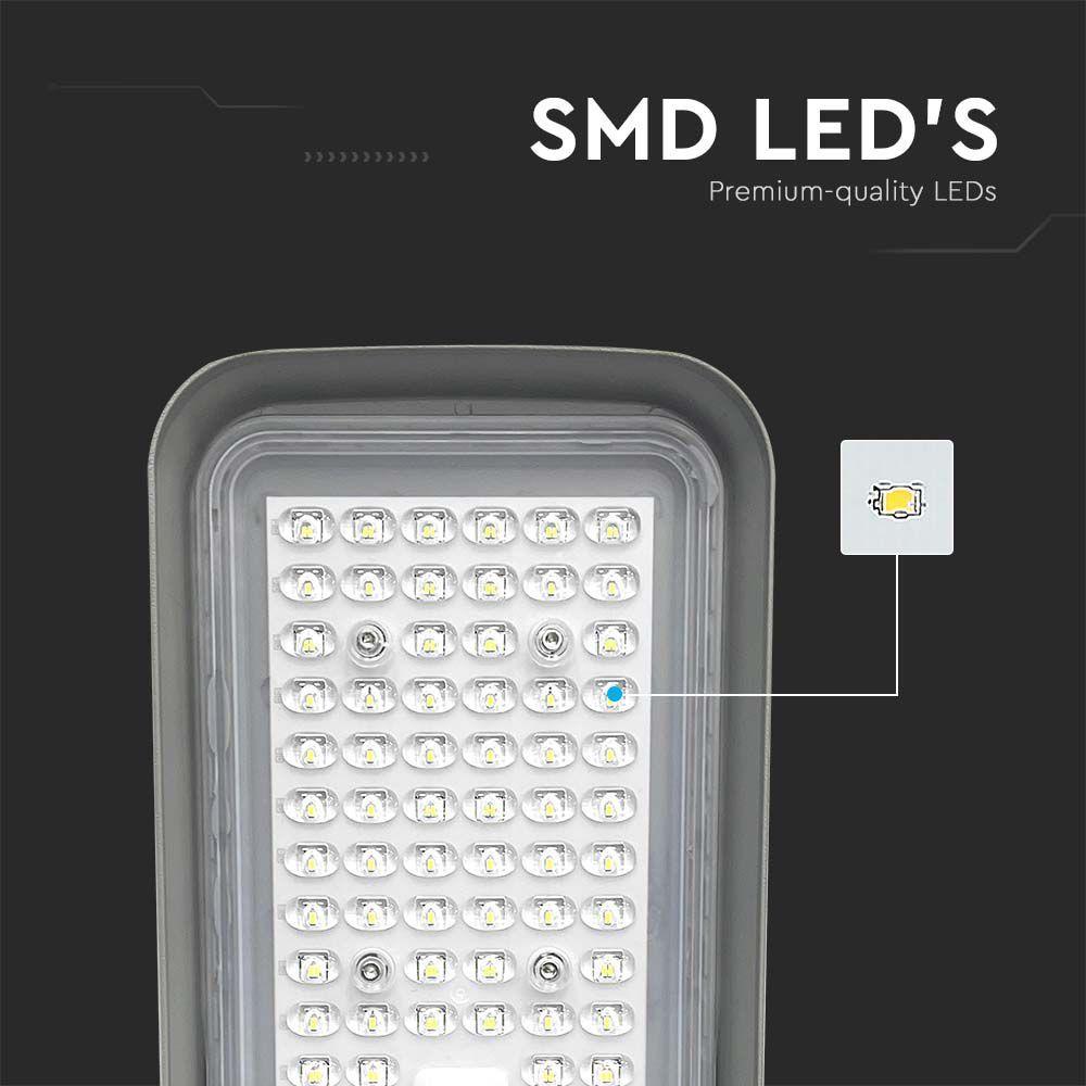 100W Lampa uliczna LED, Barwa: 6500K, Obudowa: Szara, VTAC, SKU 7891