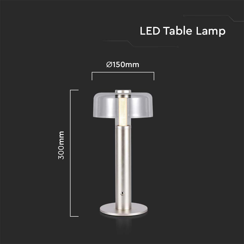 VT-1049 LED TABLE LAMP-1800mAH BATTERY D:150x300 3000K CHAMPAGNE GOLD BODY