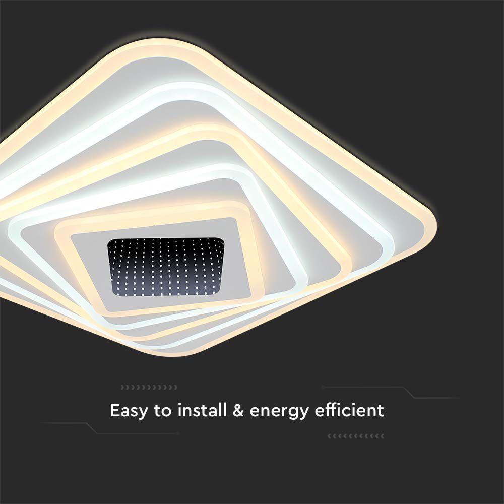 VT-7958 150W LED SMART DECORATIVE CEILING LAMP 50x50x7CM 3IN1 DIMMABLE+REMOTE CONTROL