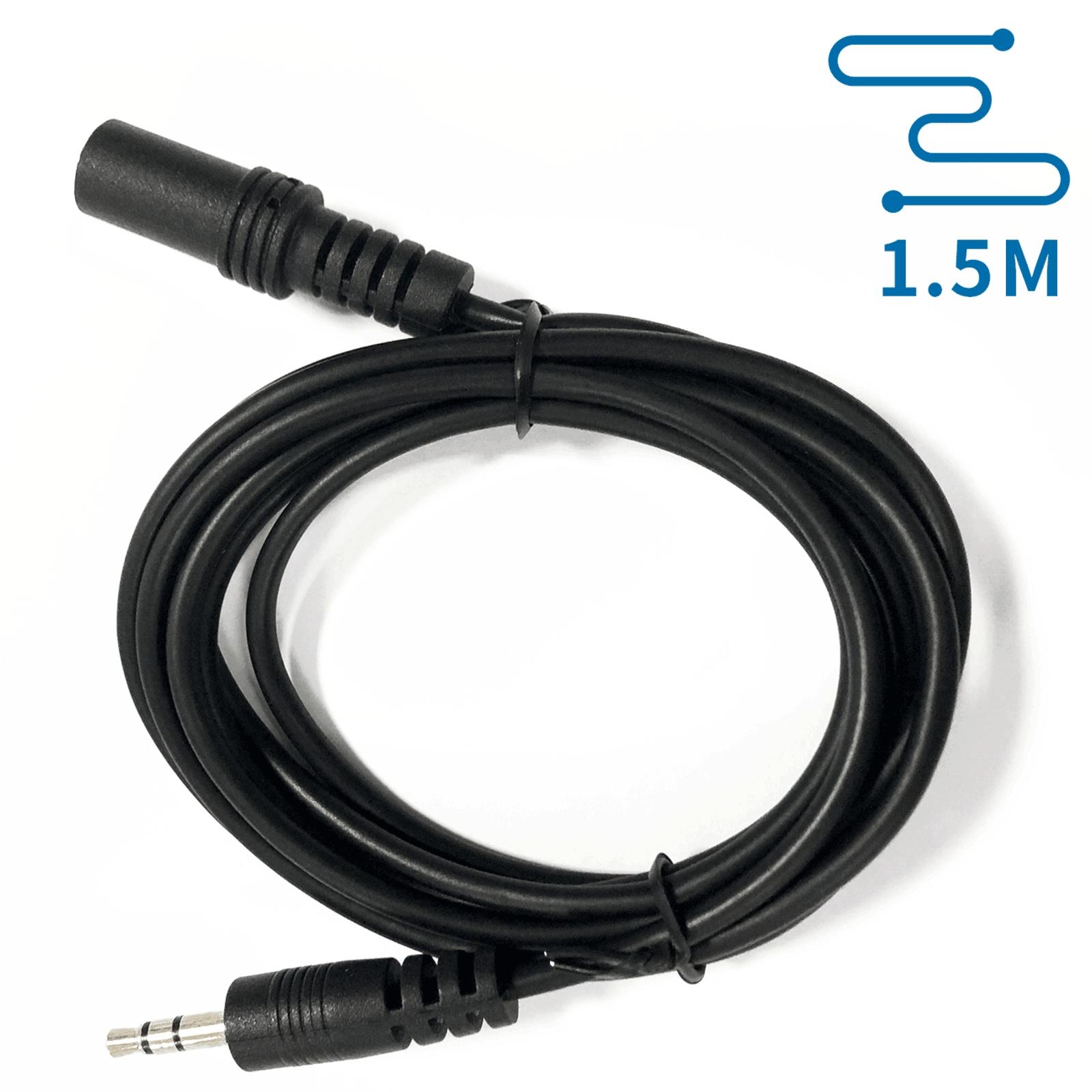 Audio Cable 3.5 Male to 3.5 Female 1.5m Black