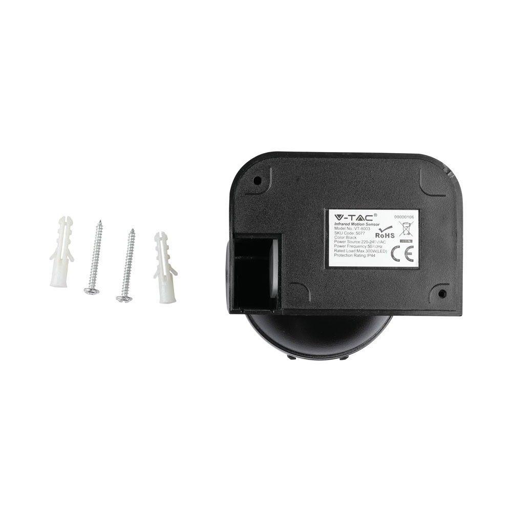 VT-8003 INFRARED MOTION SENSOR-BLACK BODY, IP44 (MAX:300W LED)