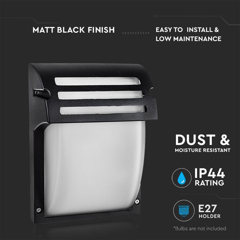 VT-754 E27 WALL LAMP-MATT BLACK(FROST GLASS)