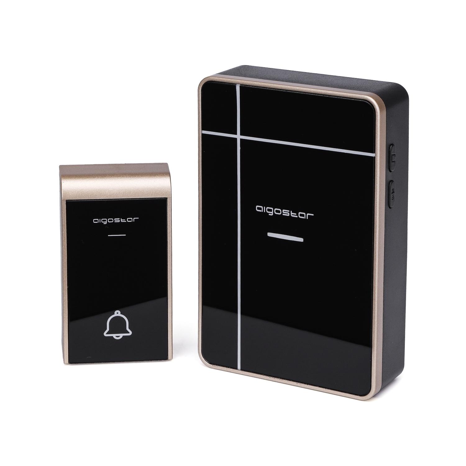 DC Wireless Doorbell Black & Golden