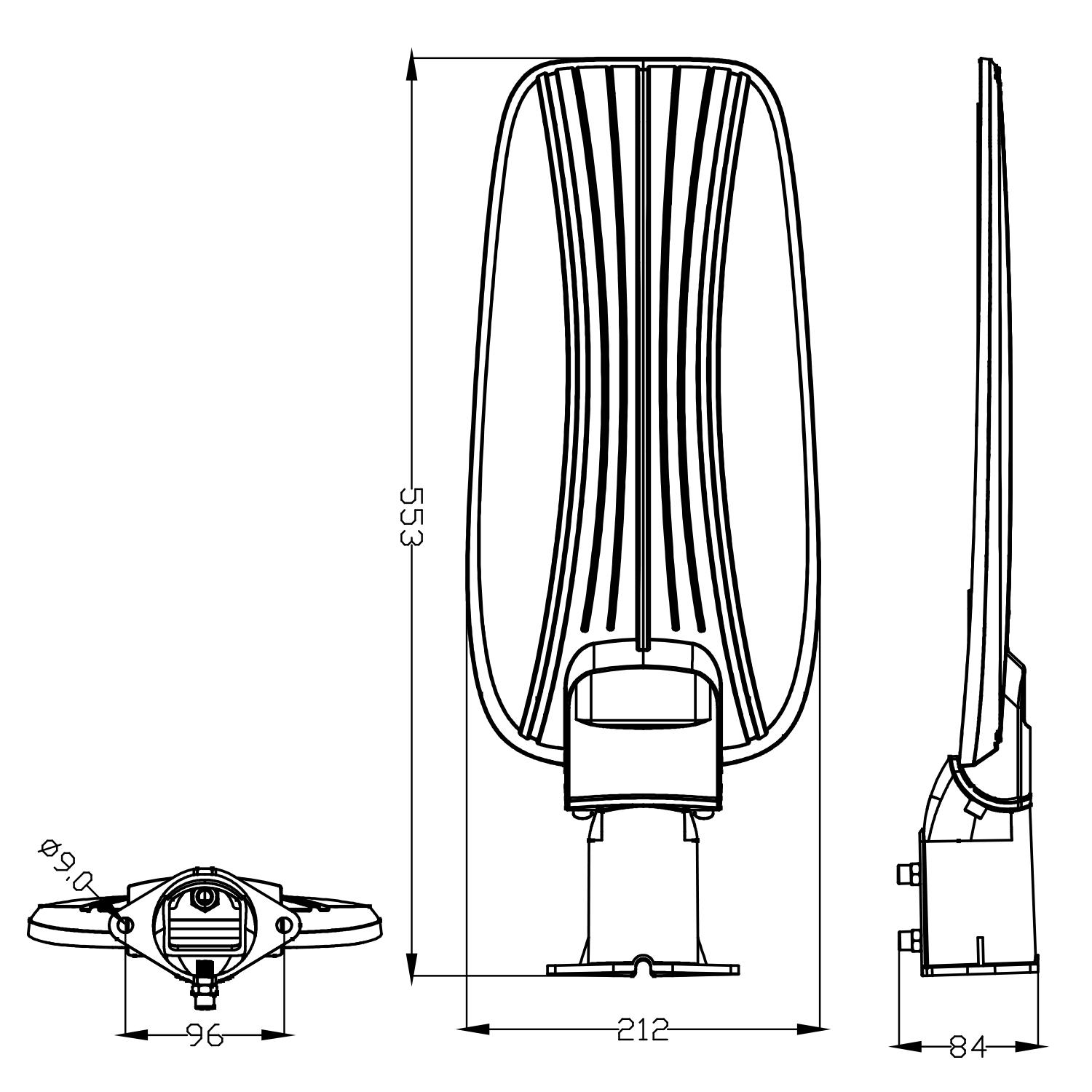 DOB LED slim street light 150W