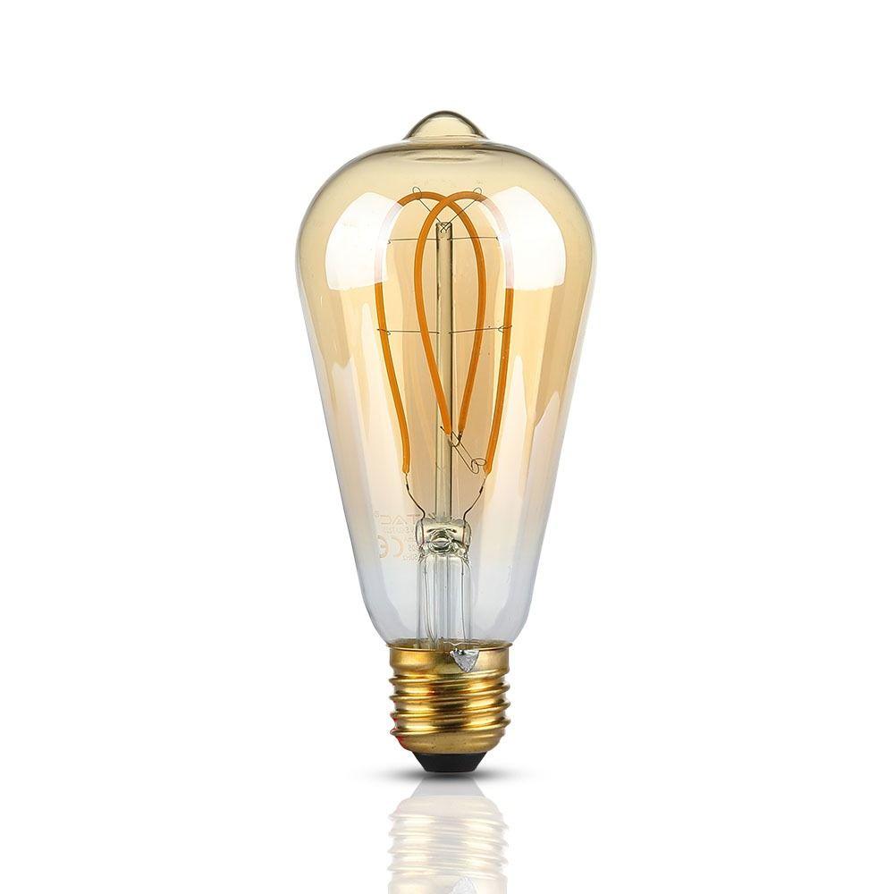 VT-2066 5W ST64 LONG FILAMENT BULB 2200K AMBER GLASS