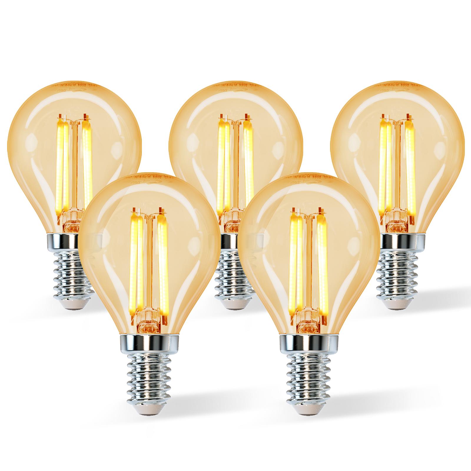 LED Filament Bulb (Amber) G45 E14 4W