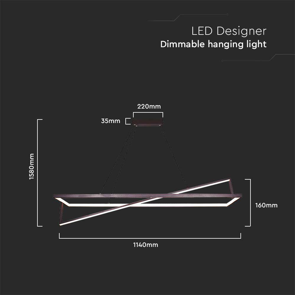 45W Lampa wisząca dekoracyjna LED TRIAC, Ściemniana, Barwa: 3000K/ Kolor: Czarny    , VTAC, SKU 6906