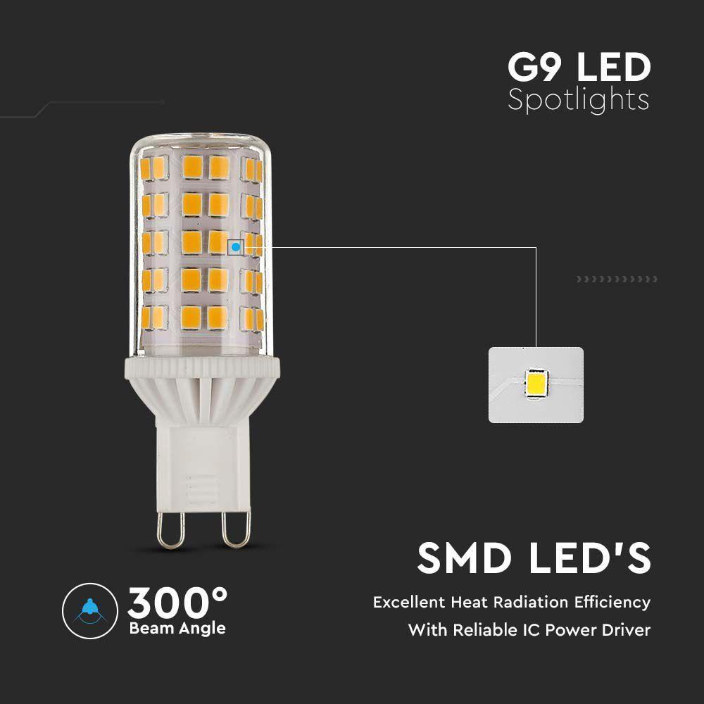 5W G9 Żarówka LED, Barwa:3000K, Ściemniana, Trzonek: G9, VTAC, SKU 217429