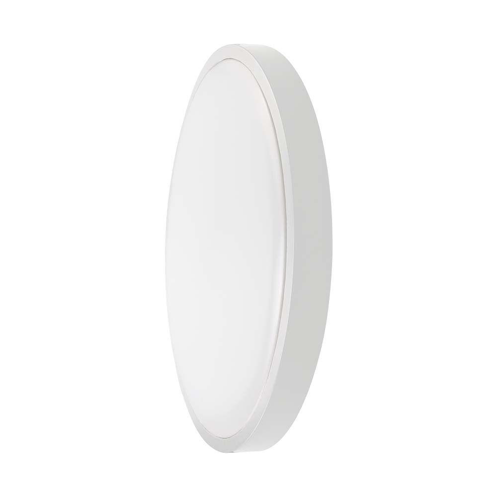 24W Plafon LED, Średnica: 295mm, Barwa:6500K, Klosz: Okrągły mleczny biała ramka, IP44, VTAC, SKU 7620