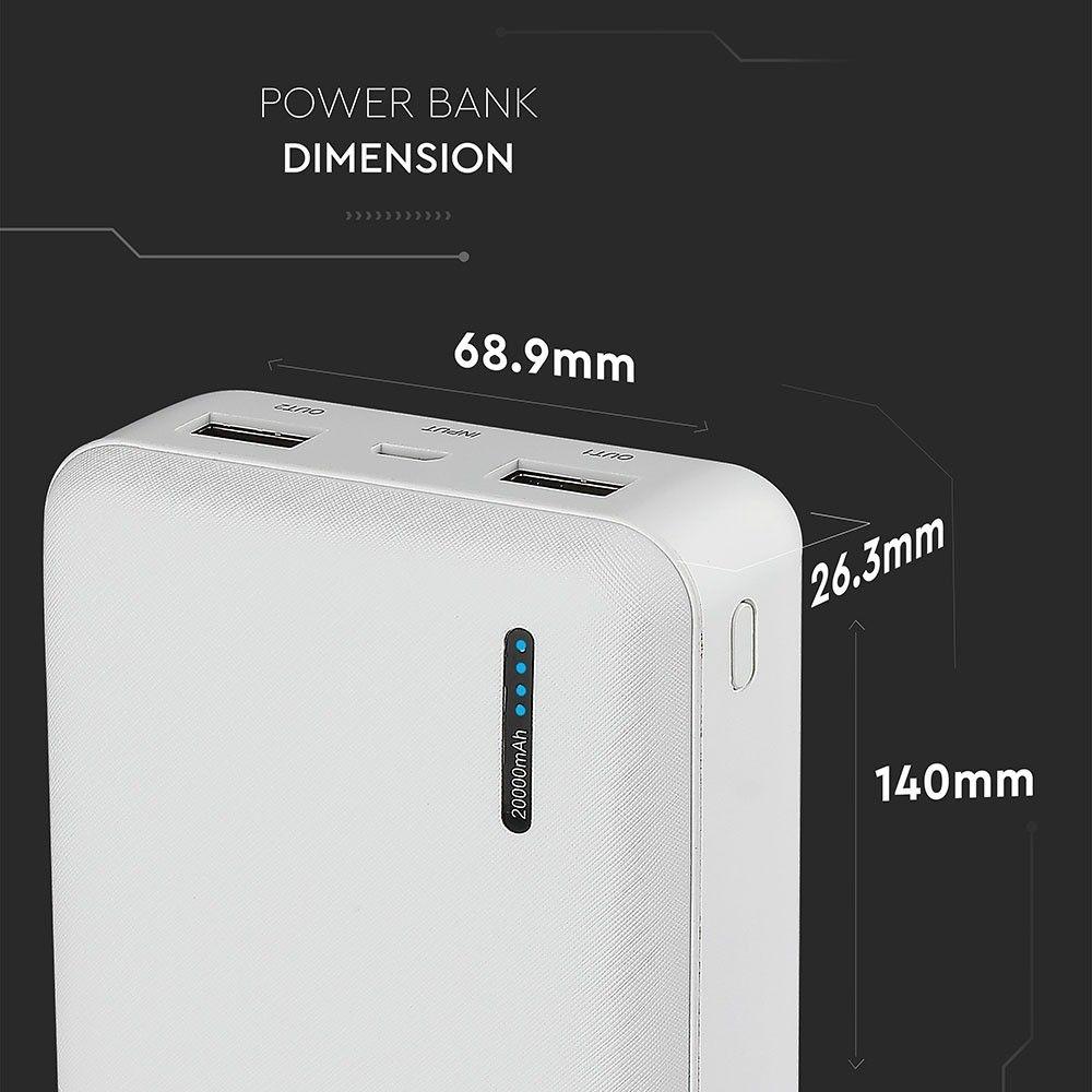 VT-3520 20000mah POWER BANK-WHITE