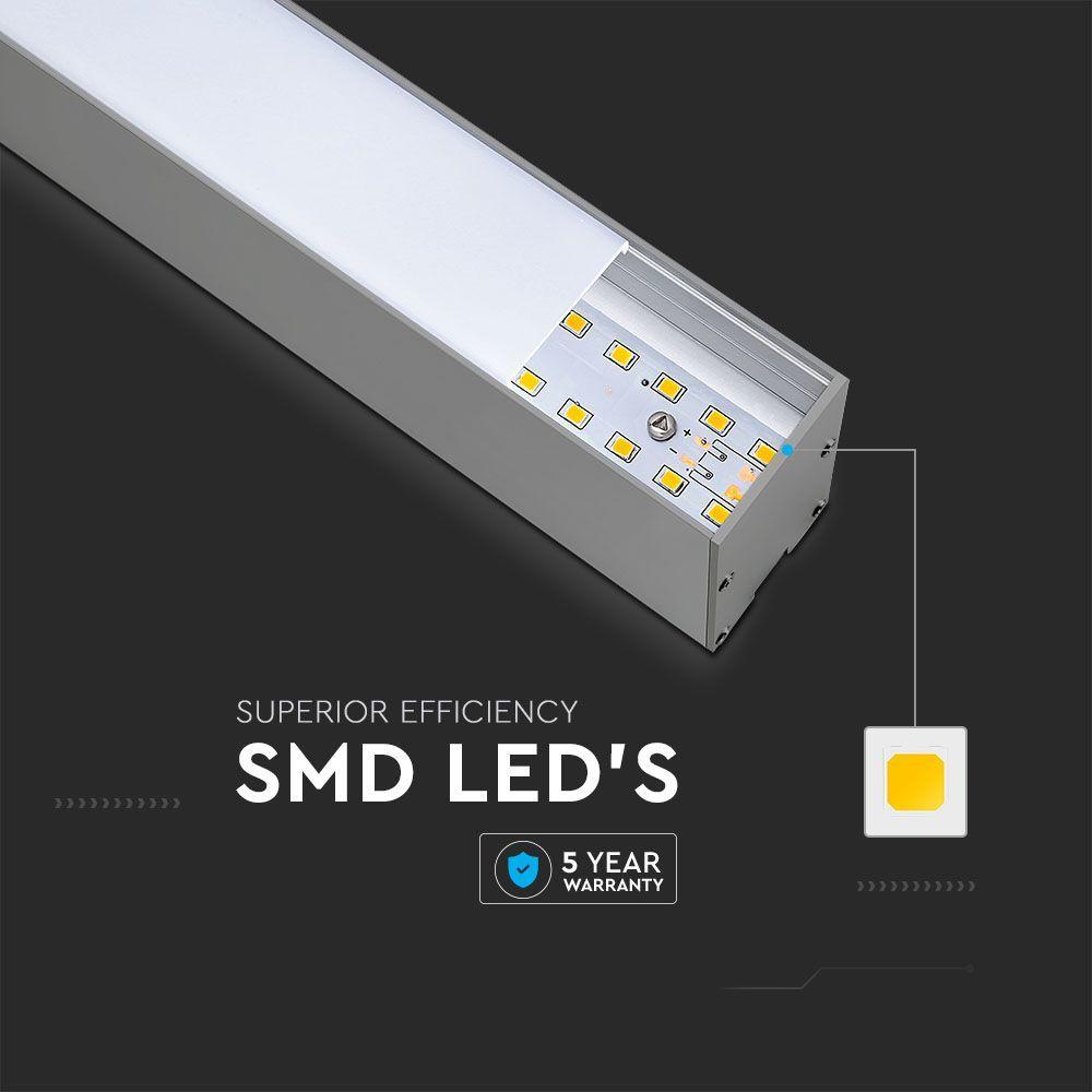 40W Lampa Liniowa LED, Chip SAMSUNG, Barwa:6400K, Obudowa: Srebrna, VTAC, SKU 21601