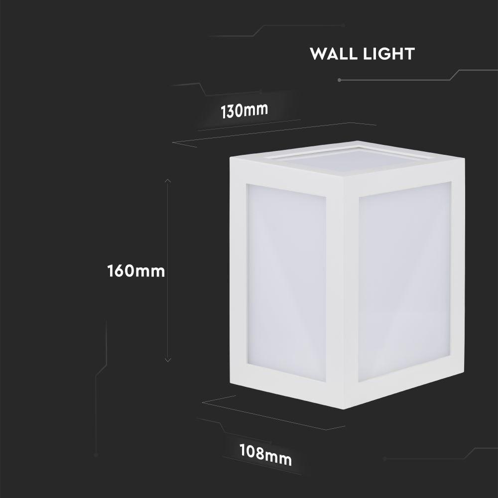 12W Lampa ścienna LED, Barwa:3000K, Obudowa: Biała, VTAC, SKU 8334