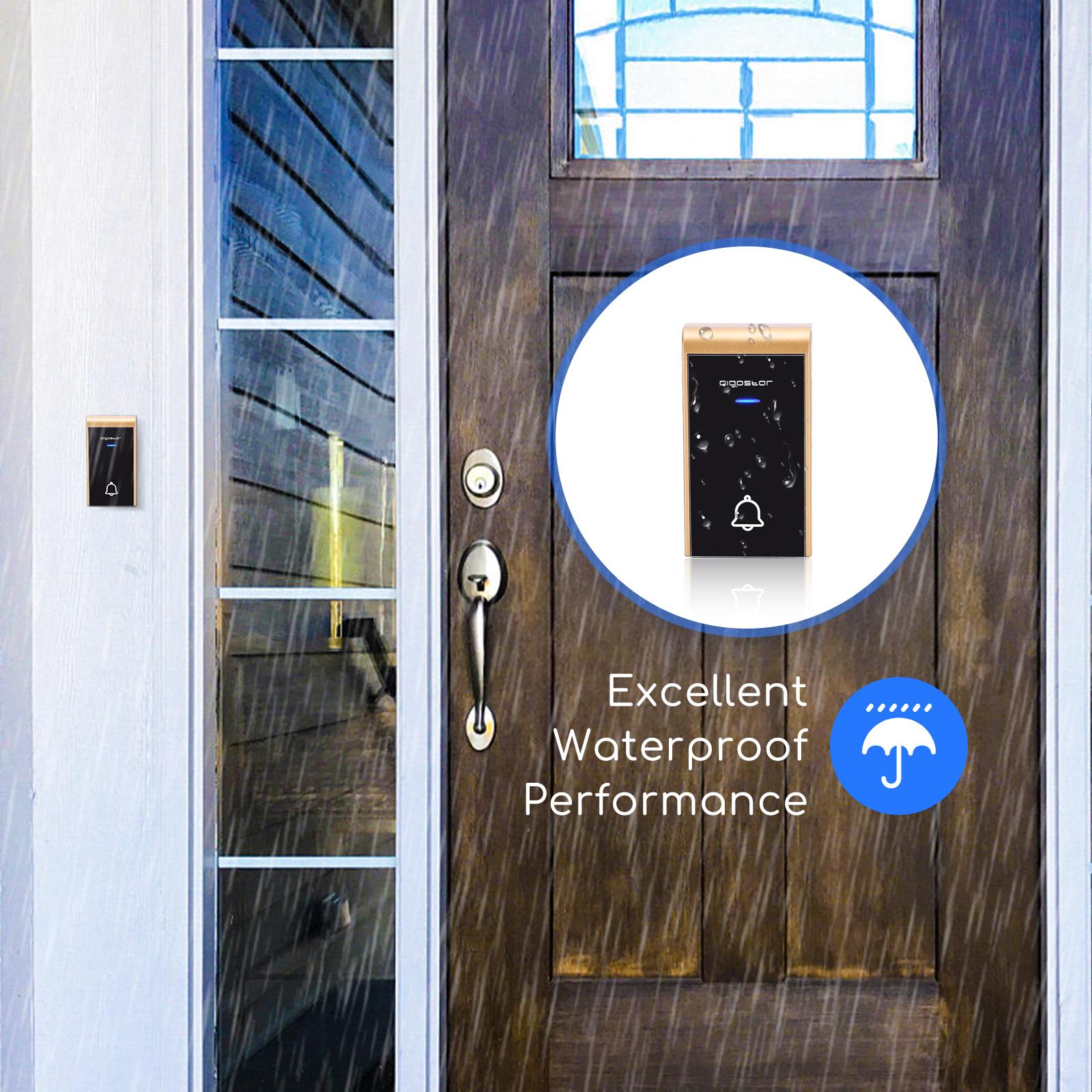 AC Wireless Doorbell Black & Golden