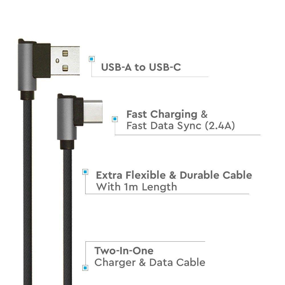 Przewód USB typ: C, 1m, Czarny, VTAC, SKU 8638