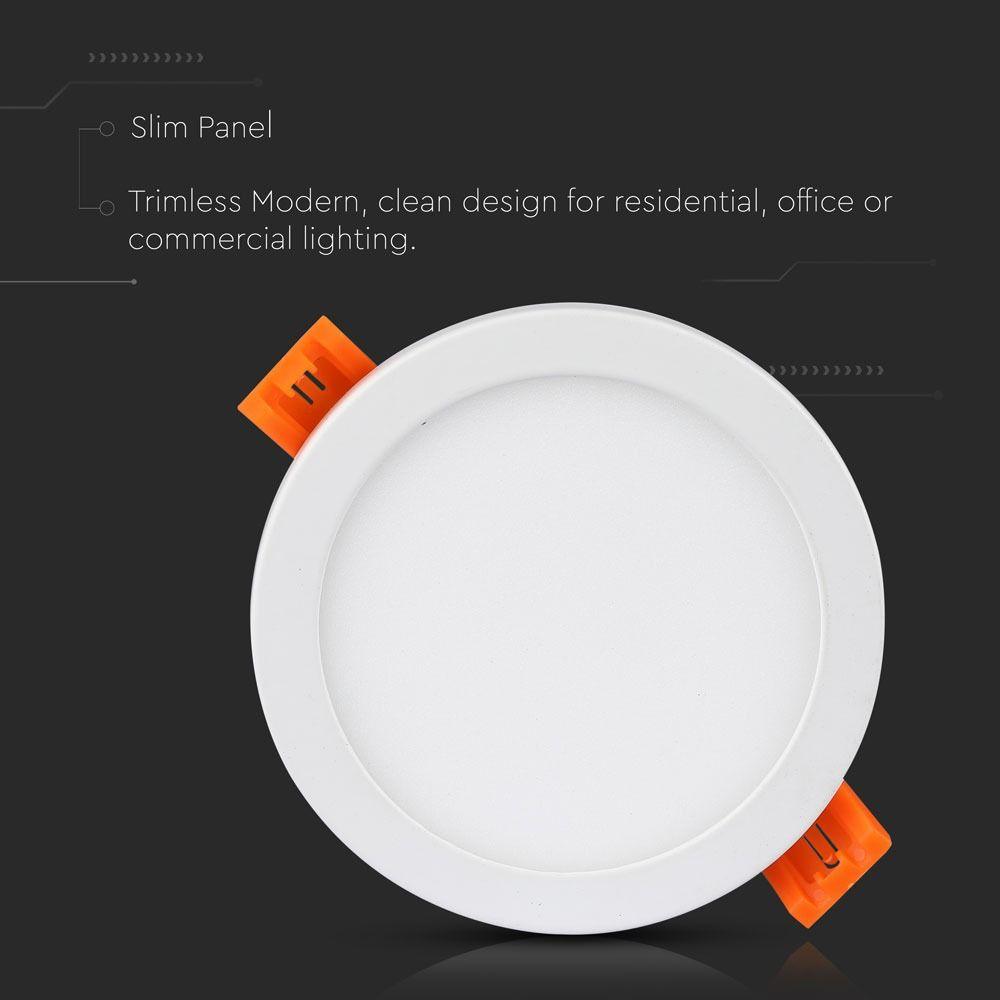 VT-2222 22W LED SLIM PANEL 6400K ROUND