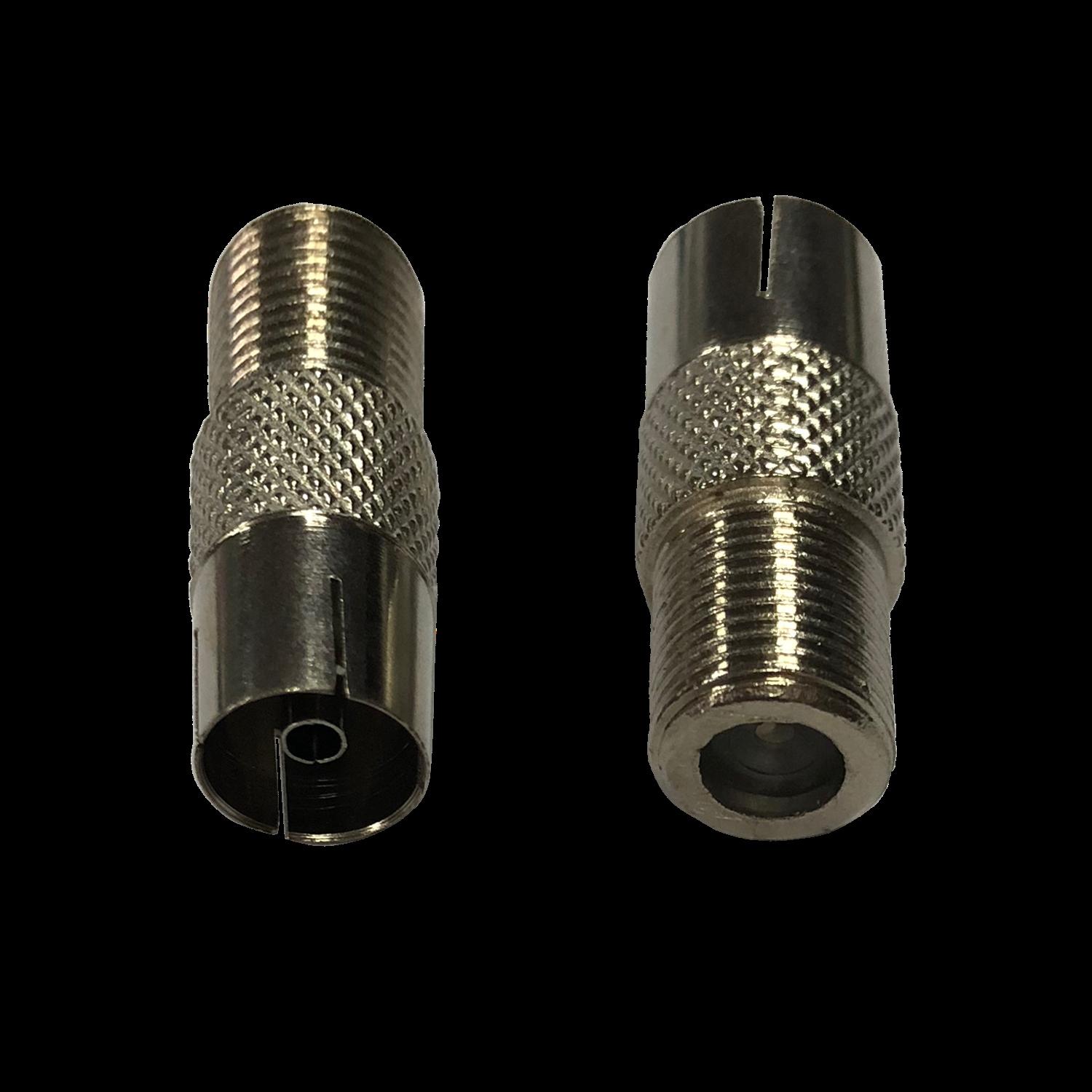 F-type Connector PAL Female to F-connector Female Metal silver