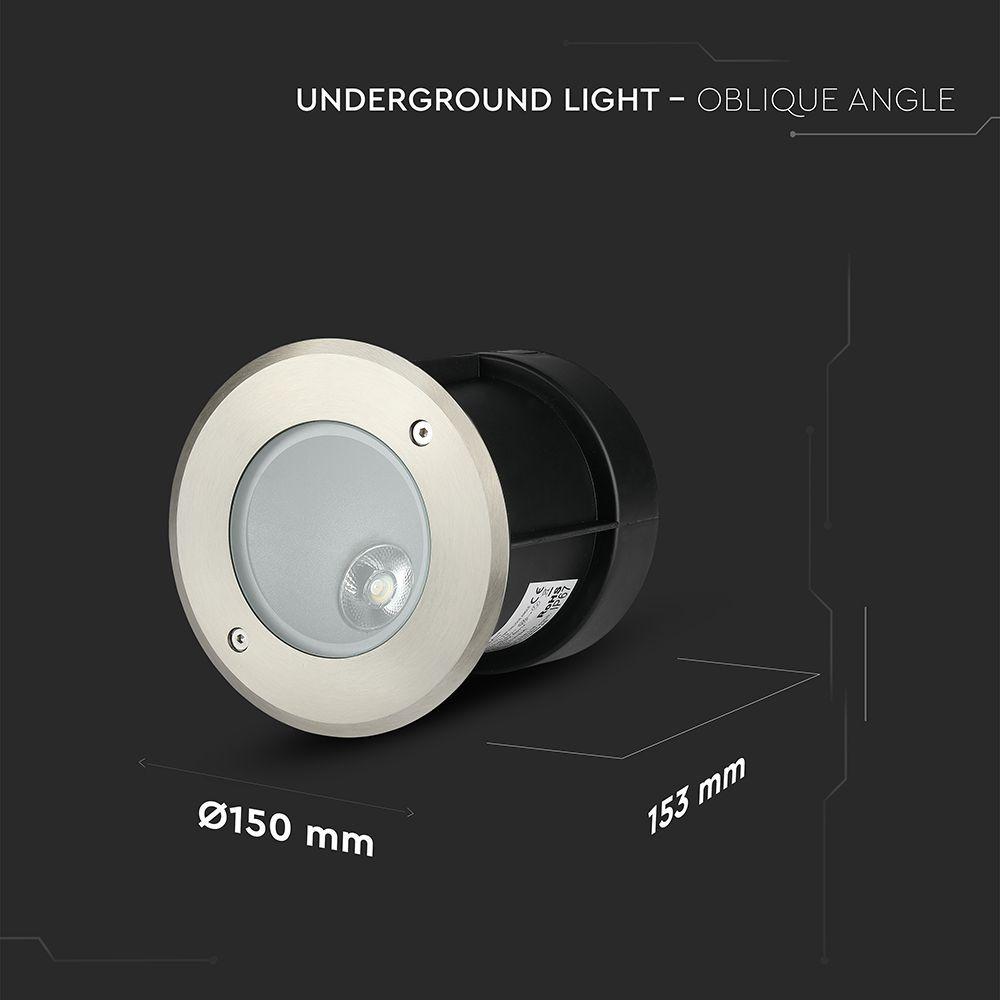 8W Oprawa do gruntowa asymetryczna LED COB, Kąt 20/ Barwa:4000K, VTAC, SKU 218621