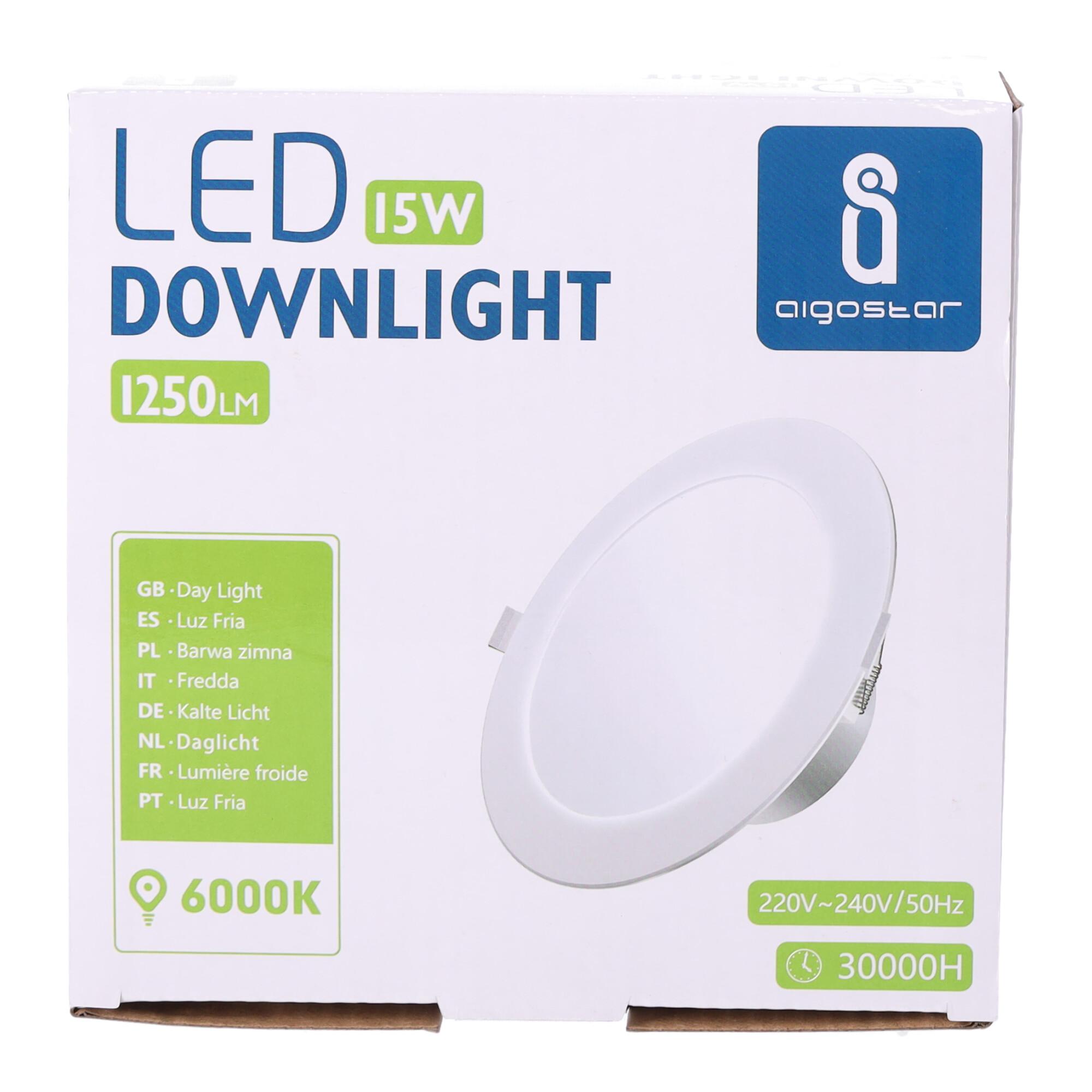 Downlight podtynkowy LED 15W Światło białe