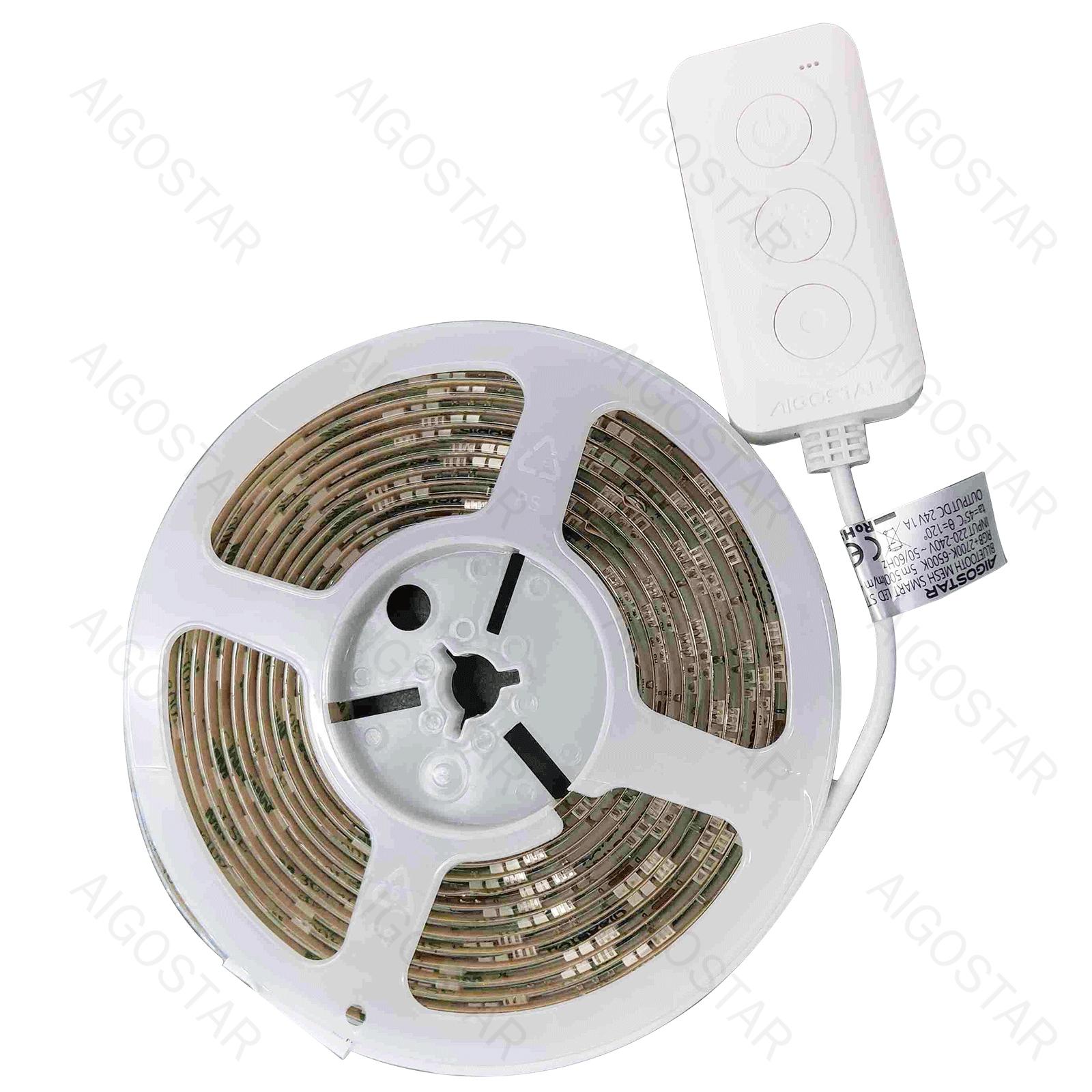 MESH CONTROLLER 24W Adaptor LED  STRIP LIGHT 24V 5M 5050/2835 30+30+30LED/M 6LED 4.8+4.8+4.8W/m IP65 BLU RGB+CCT