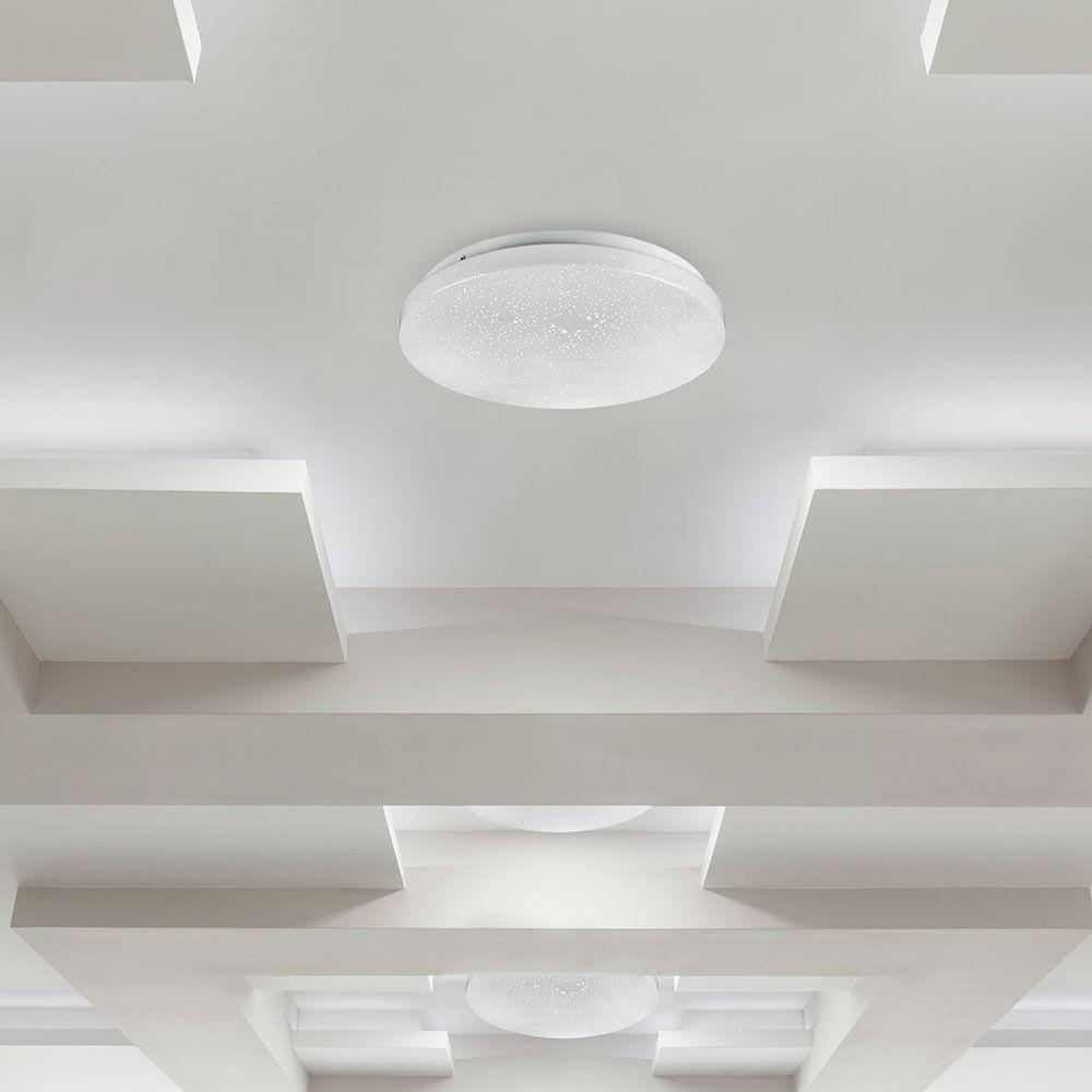 12W Plafon LED DOME, Średnica: 230,  Klosz: Efekt gwiazdek, Barwa:3w1, VTAC, SKU 7602