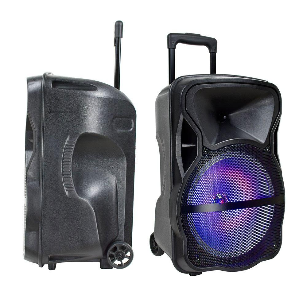 VT-6315 50W RECHARGEABLE TROLLEY SPEAKER WITH MICROPHONES-RF CONTROL-RGB