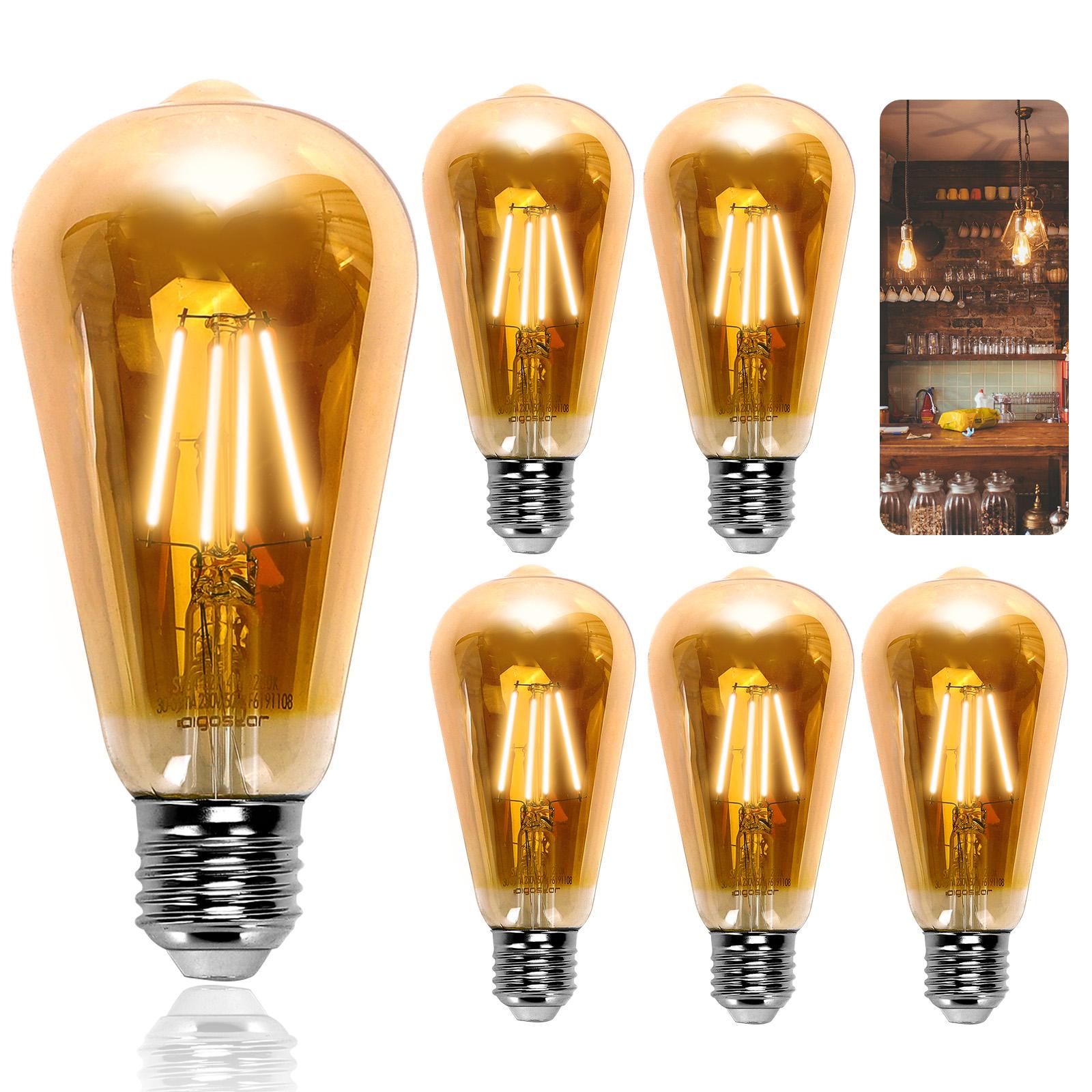 LED Filament Bulb (Amber) ST64 E27 4W