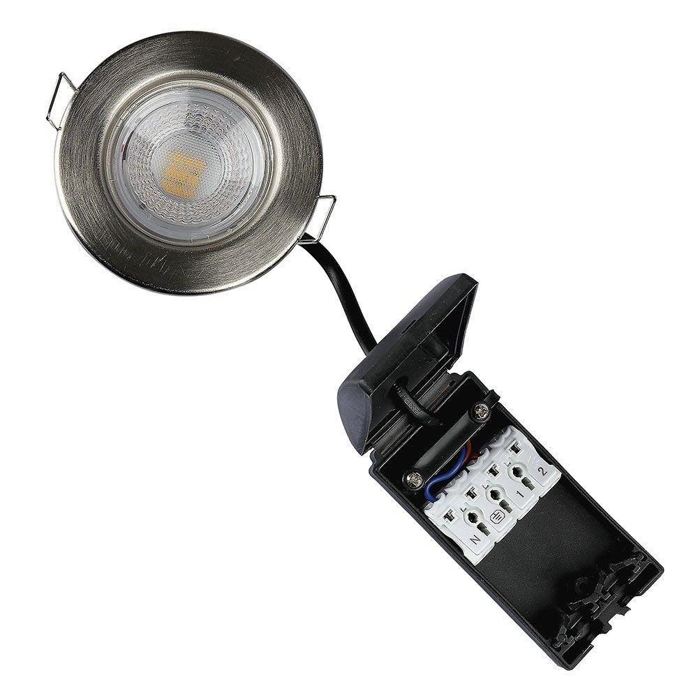 VT-885 5W SPOTLIGHT FIRERATED FITTING SAMSUNG CHIP 3000K -NICKLE DIMMABLE